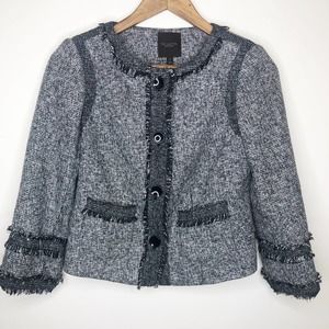 The Limited Boucle Black Collarless Blazer XS